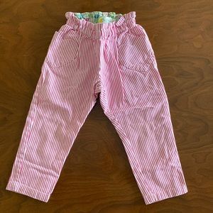 EUC Mini Boden striped pants with adorable heart pockets. Size 4T.